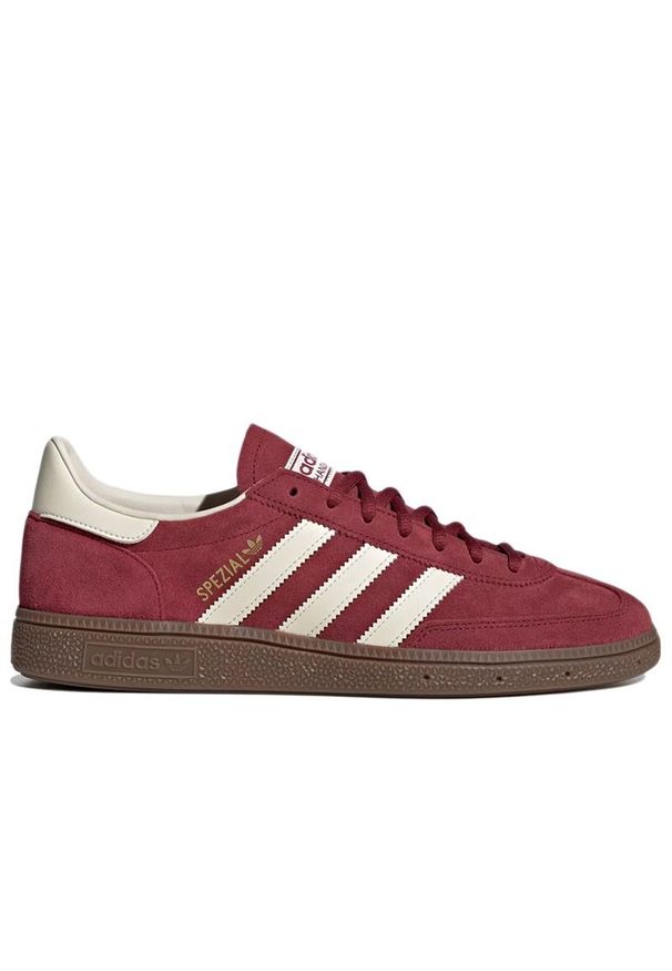 Adidas - Buty damskie adidas Handball Spezial JR2122 - bordowe. Okazja: na co dzień. Zapięcie: sznurówki. Kolor: czerwony. Materiał: guma, skóra, zamsz. Szerokość cholewki: normalna. Sport: piłka ręczna
