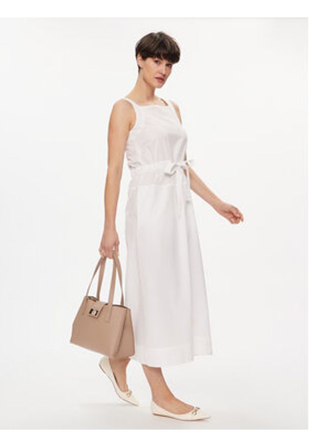Max Mara Leisure Sukienka letnia Panfilo 2416221068 Biały Regular Fit. Kolor: biały. Materiał: bawełna. Sezon: lato