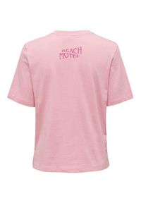 only - ONLY T-Shirt 15295382 Różowy Regular Fit. Kolor: różowy. Materiał: bawełna #8