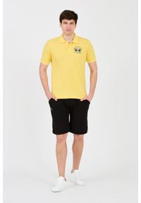 La Martina - LA MARTINA Żółte męskie polo z dużym logo, Rozmiar L. Typ kołnierza: polo. Kolor: żółty #10