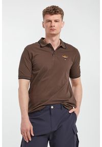Aeronautica Militare - Polo męskie z logo AERONAUTICA MILITARE. Typ kołnierza: polo #1
