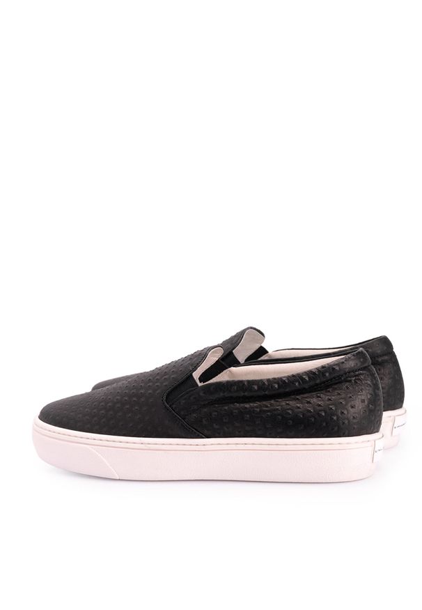 Liviana Conti Sneakersy "Slip-On" | N6EY02 161 / Slippon Vitello Stampato | Kobieta | Czarny. Zapięcie: bez zapięcia. Kolor: czarny. Materiał: skóra. Szerokość cholewki: normalna