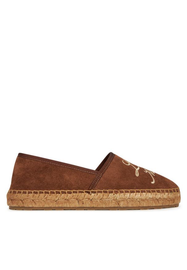 Love Moschino - LOVE MOSCHINO Espadryle JA10272G0MIG0300 Brązowy. Kolor: brązowy. Materiał: skóra, zamsz