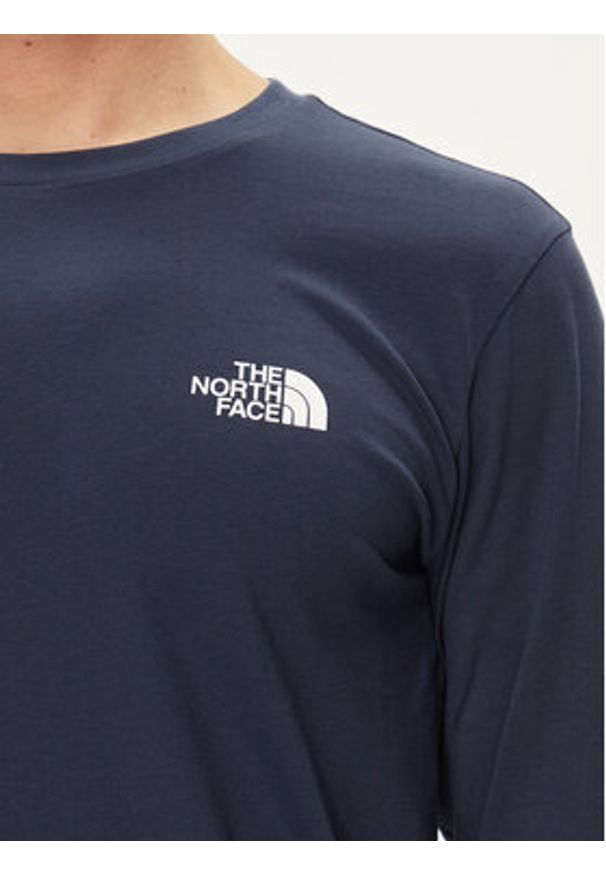 The North Face Longsleeve Simple Dome NF0A87QN Granatowy Regular Fit. Kolor: niebieski. Materiał: bawełna. Długość rękawa: długi rękaw