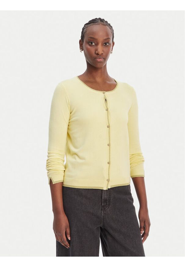 Liu Jo Kardigan WA6280 MS49I Żółty Regular Fit. Kolor: żółty. Materiał: wiskoza