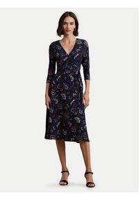 Lauren Ralph Lauren - LAUREN RALPH LAUREN Sukienka codzienna 250957701001 Granatowy Slim Fit. Okazja: na co dzień. Kolor: niebieski. Materiał: syntetyk. Typ sukienki: proste. Styl: casual #4