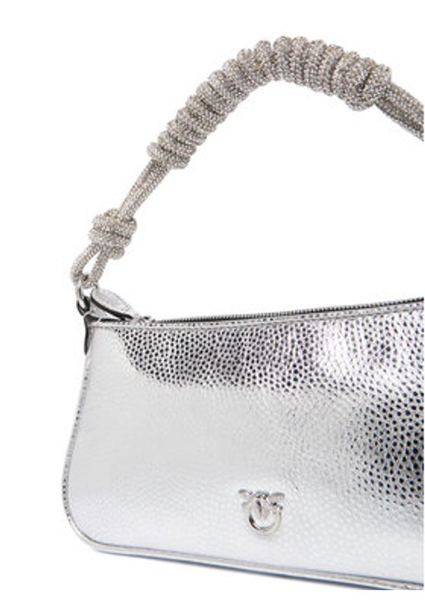 Pinko - PINKO Torebka Half Moon Baguette Mini AI 25-26 PLTT 105915 A2WD Srebrny. Kolor: srebrny. Materiał: skórzane