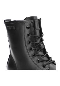 Big-Star - Czarne Glany Big Star Damskie Modne Buty Ocieplane. Kolor: czarny. Materiał: syntetyk, skóra ekologiczna, futro. Szerokość cholewki: normalna. Sezon: zima. Obcas: na obcasie. Styl: elegancki. Wysokość obcasa: niski #5