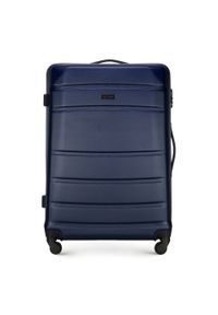 Wittchen - Duża walizka z ABS-u żłobiona granatowa. Kolor: niebieski. Materiał: guma. Styl: klasyczny #1