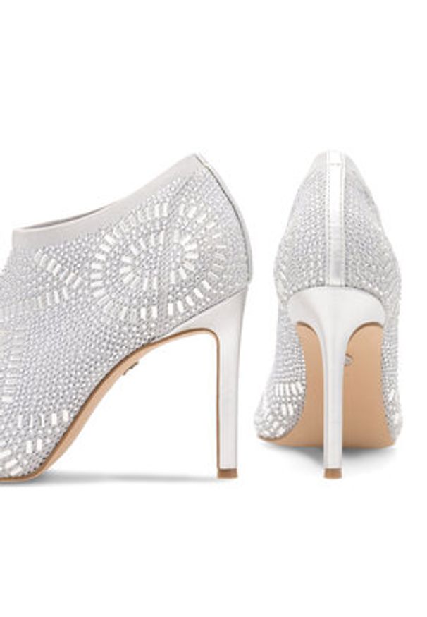 Nine West Półbuty MAJDY FF-1717 Srebrny. Kolor: srebrny. Materiał: materiał