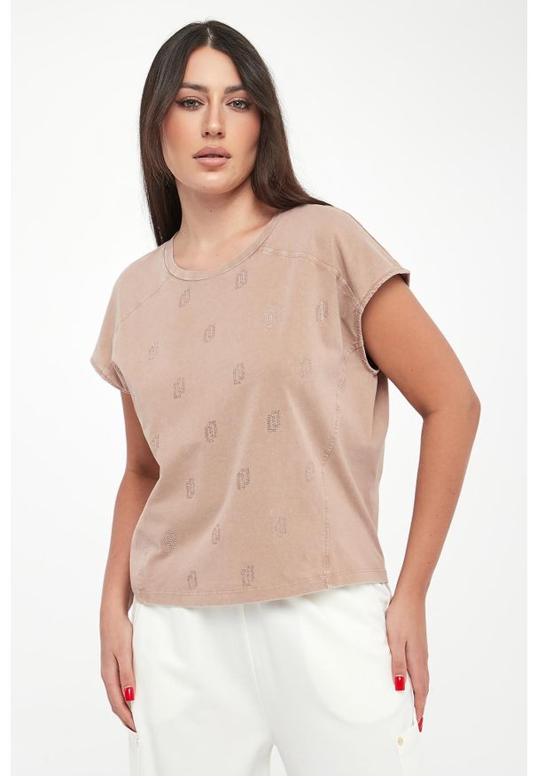 Liu Jo - T-shirt damski z cyrkoniami LIU JO