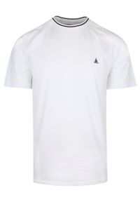 Jednokolorowa Męska Koszulka (T-Shirt) - Pako Jeans - Biała. Okazja: na co dzień. Kolor: biały. Materiał: bawełna. Styl: casual #1