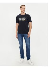 Guess T-Shirt M4GI26 J1314 Niebieski Slim Fit. Kolor: niebieski. Materiał: bawełna