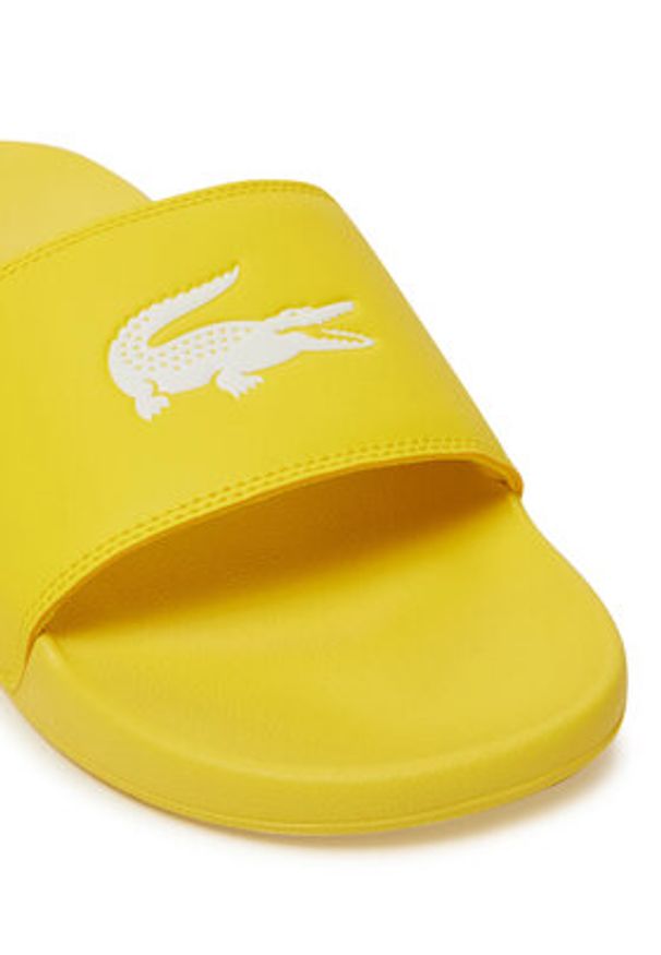 Lacoste Klapki Serve Sliders 7-49CMA0041 Żółty. Kolor: żółty. Materiał: skóra