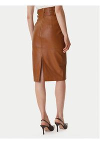 Elisabetta Franchi Spódnica skórzana GP-09Z-61E2-V890 Brązowy Regular Fit. Kolor: brązowy. Materiał: skóra #5