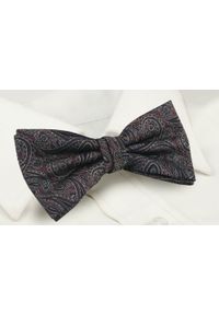 Mucha Męska z Poszetką - Chattier - Bordo, Orientalny Wzór. Kolor: czerwony. Styl: sportowy, elegancki #3