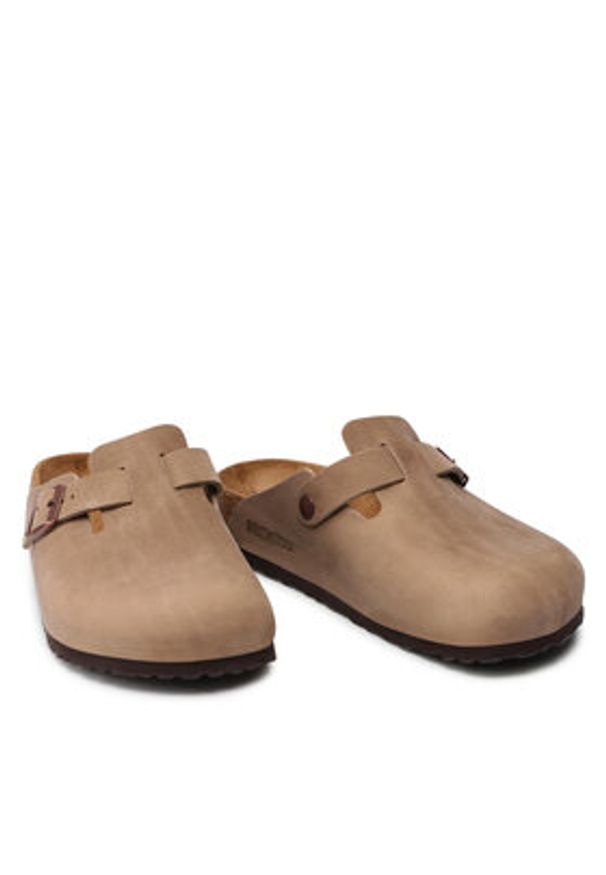 Birkenstock Klapki Boston Bs 960811 Beżowy. Kolor: beżowy. Materiał: nubuk, skóra