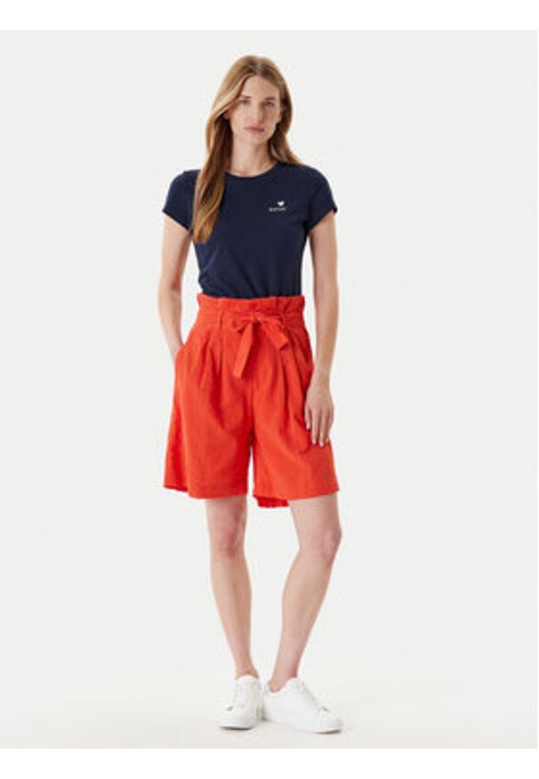 Mustang T-Shirt Loa 1016509 Granatowy Slim Fit. Kolor: niebieski. Materiał: bawełna