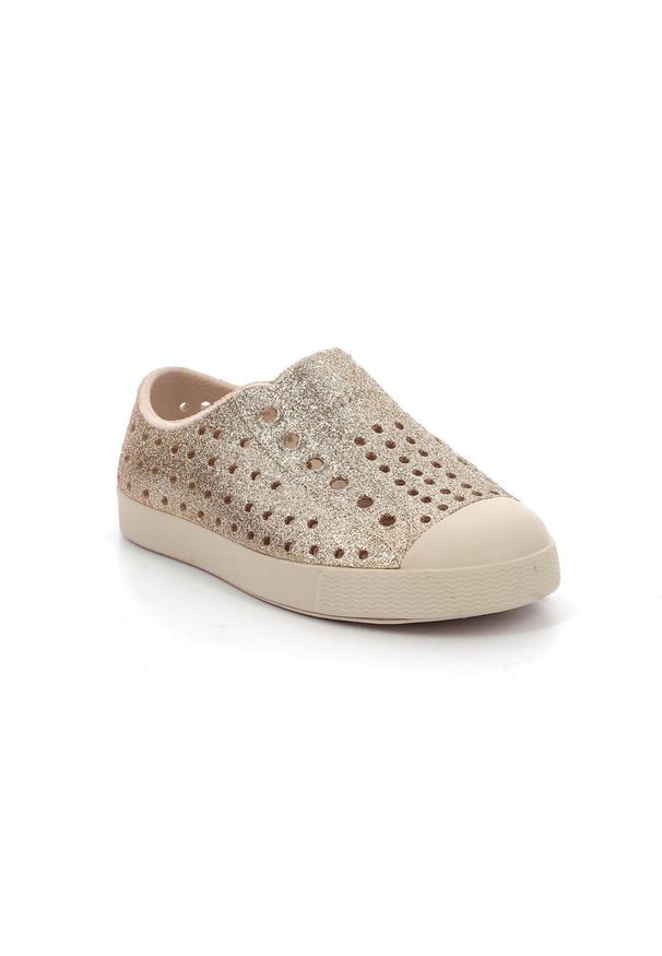 Native Shoes - Buty miejskie dziecięce NATIVE JEFFERSON BLING YOUTH 28,5. Kolor: żółty. Sport: turystyka piesza