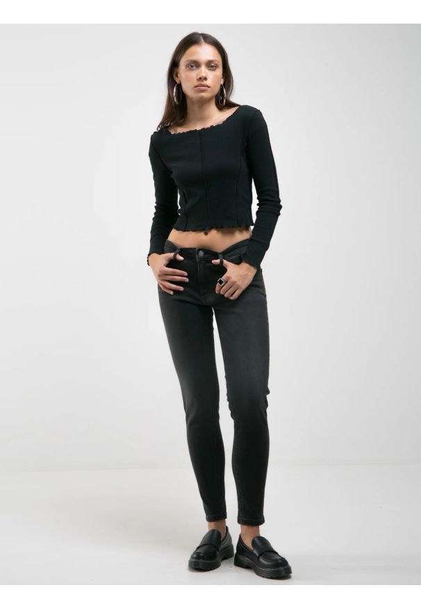 Big-Star - Jeansy damskie ciemnoszare Maggie 992. Okazja: na co dzień. Kolor: szary. Sezon: jesień. Styl: casual