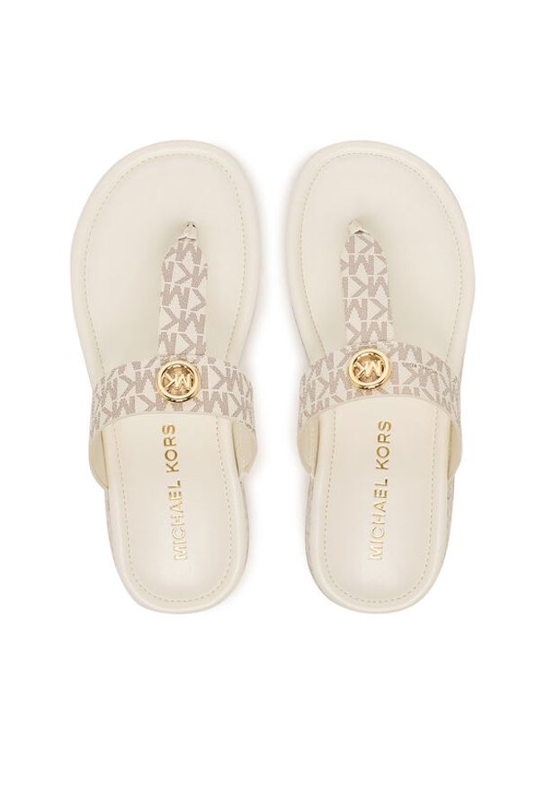 MICHAEL Michael Kors Japonki Koya Flip Flap 40R6KOFA2B Écru. Kolor: kremowy. Materiał: skóra