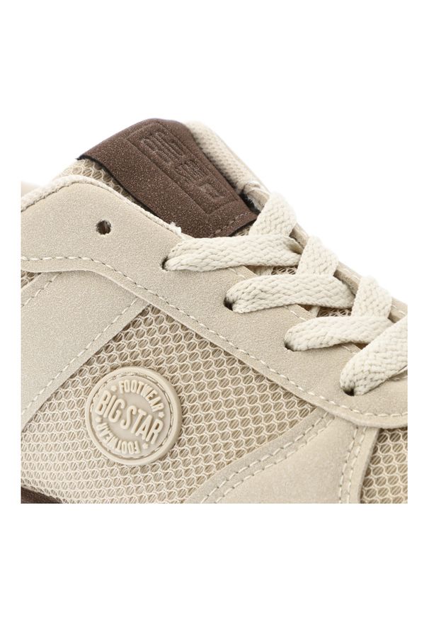 Big-Star - Sneakersy damskie Big Star, cholewka z połączenia materiałów tekstylnych i syntetycznych klasyczne wiązanie amortyzująca podeszwa, beżowe, TT274275. Okazja: na co dzień. Zapięcie: sznurówki. Kolor: beżowy. Materiał: materiał, syntetyk. Szerokość cholewki: normalna