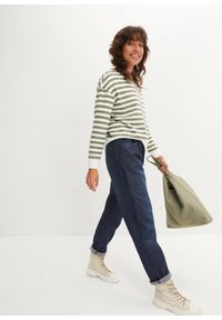 bonprix - Jeansy straight z gumką w talii, high waist (2 pary). Stan: podwyższony. Kolor: niebieski #2