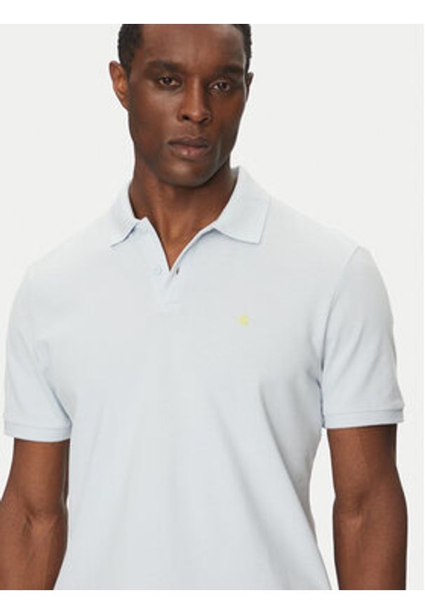 Calvin Klein Jeans Polo LV040EM269 Błękitny Regular Fit. Typ kołnierza: polo. Kolor: niebieski. Materiał: bawełna