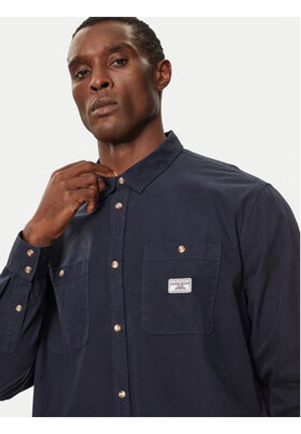 Guess Jeans Koszula M4YH37 WGCF1 Granatowy Regular Fit. Kolor: niebieski. Materiał: bawełna