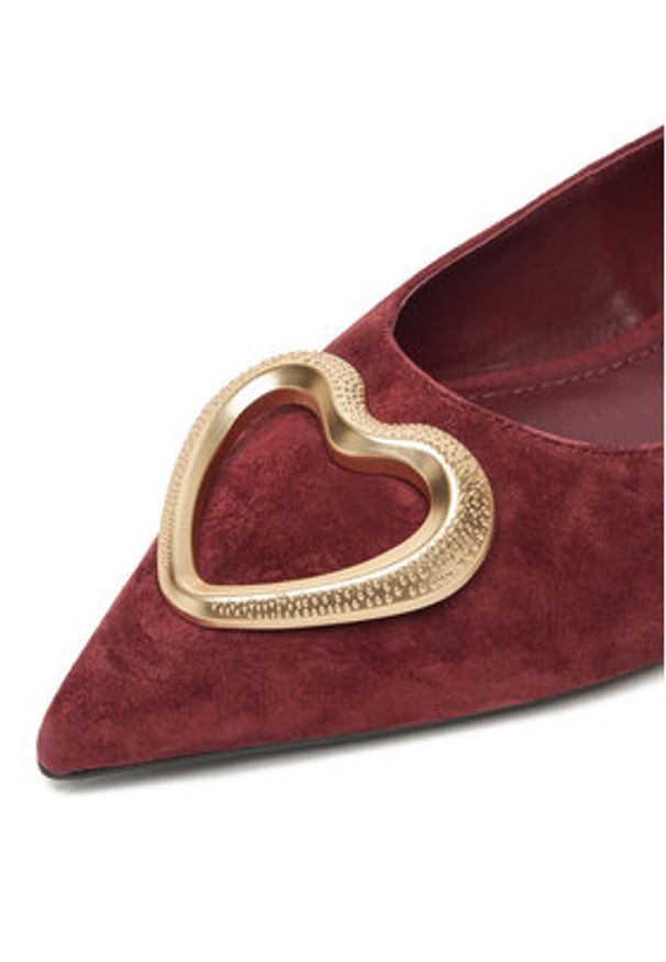 Eva Minge Baleriny EO-ELLA-1750-1-2 Bordowy. Kolor: czerwony. Materiał: zamsz, skóra