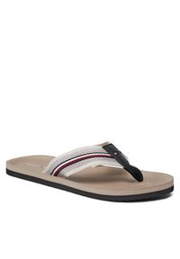 TOMMY HILFIGER - Tommy Hilfiger Japonki Comfort Hilfiger Beach Sandal FM0FM04910 Beżowy. Kolor: beżowy. Materiał: materiał #5