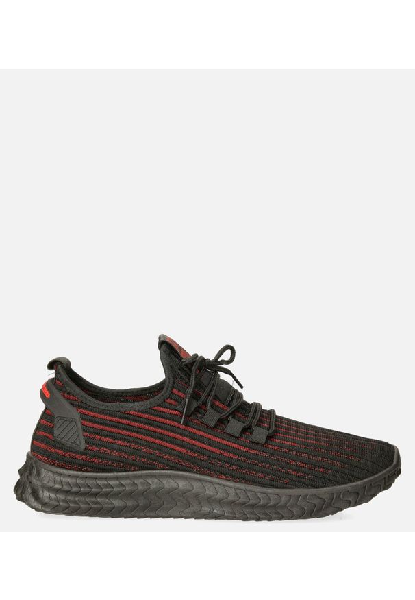 Casu - Czarne buty sportowe sznurowane casu 20a9/r. Kolor: czerwony, wielokolorowy, czarny