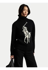 Polo Ralph Lauren Golf 211978329002 Czarny Relaxed Fit. Typ kołnierza: polo, golf. Kolor: czarny. Materiał: wełna