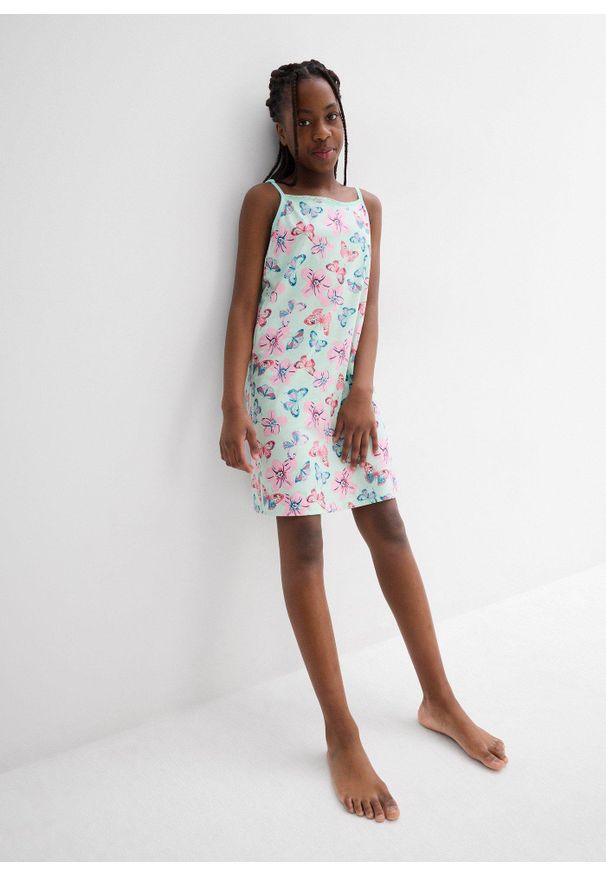 bonprix - Koszula nocna z miękką bawełną organiczną (2 szt.). Kolor: szary. Materiał: bawełna. Wzór: koronka