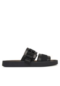 Calvin Klein Klapki Ergon Buckle Sandal Wb Lth Aop HM0HM02096 Czarny. Kolor: czarny. Materiał: skóra #1
