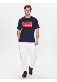 Diadora T-Shirt Match Point 102.179312 Granatowy Regular Fit. Kolor: niebieski. Materiał: bawełna