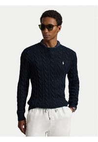Polo Ralph Lauren Sweter 710775885555 Granatowy Regular Fit. Typ kołnierza: polo. Kolor: niebieski. Materiał: bawełna #1