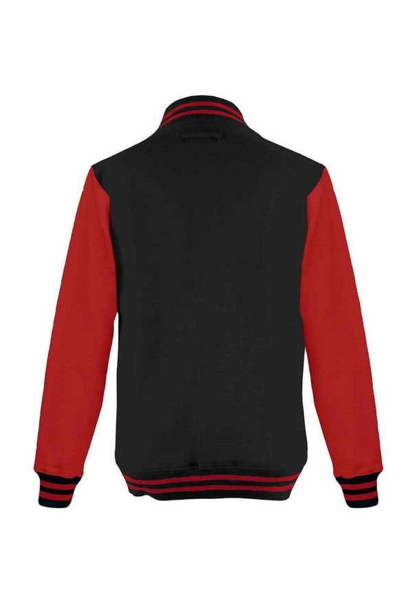 AWDIS - Kurtka Unisex Varsity Dla Dorosłych Z Polibawełny. Kolor: czerwony, wielokolorowy, czarny