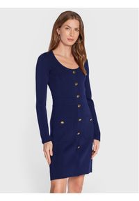 Luisa Spagnoli Sukienka dzianinowa Monolite 0576603 Niebieski Regular Fit. Kolor: niebieski. Materiał: wełna #1