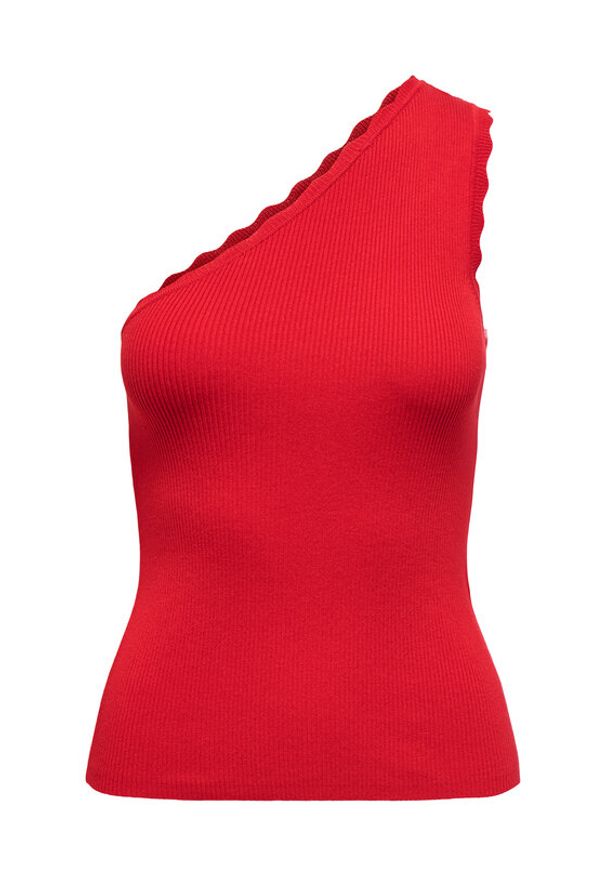 JDY Top Nanna 15351420 Czerwony Slim Fit. Kolor: czerwony. Materiał: wiskoza