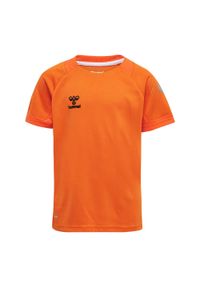 Dziecięcy dżersej poliestrowy Hummel Lead. Kolor: żółty, pomarańczowy, wielokolorowy. Materiał: jersey, poliester. Sezon: lato