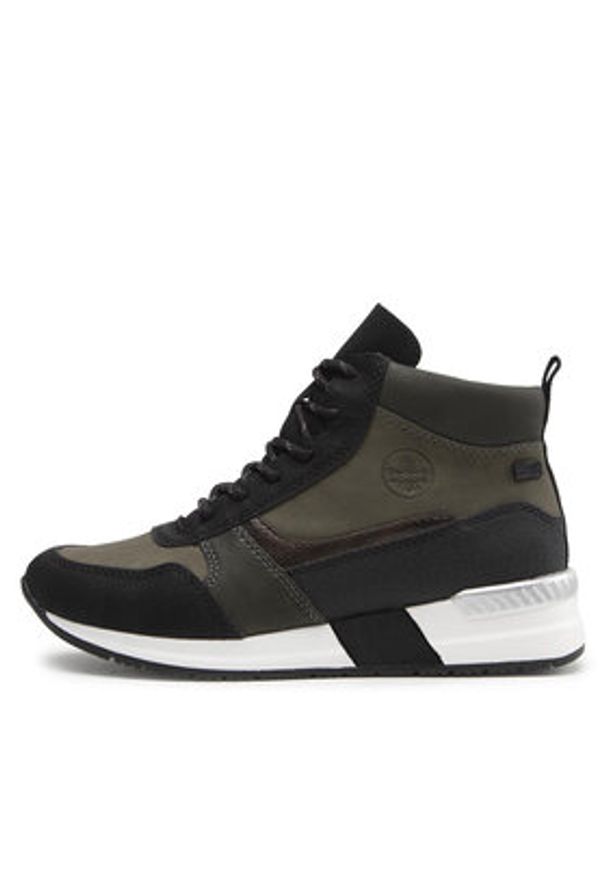 Rieker Trzewiki N7611-54 Zielony. Kolor: zielony. Materiał: skóra