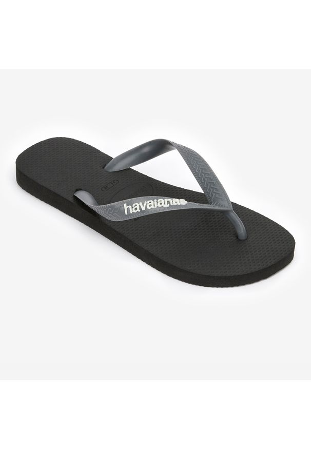 Japonki męskie Havaianas Logo Pop Up. Okazja: na co dzień, na plażę. Kolor: wielokolorowy, czarny, szary. Materiał: kauczuk, syntetyk. Sezon: lato. Styl: casual
