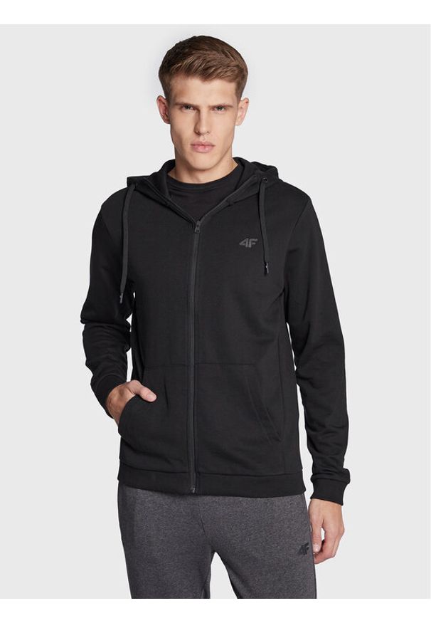 4f - 4F Bluza H4Z22-BLM353 Czarny Regular Fit. Kolor: czarny. Materiał: bawełna