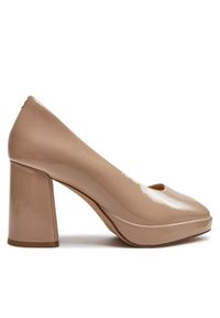 Clarks Czółenka Zoya85 Court 26176365 Beżowy. Kolor: beżowy. Materiał: skóra, lakier