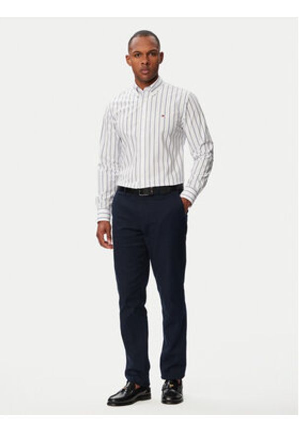 TOMMY HILFIGER - Tommy Hilfiger Koszula Performance MW0MW43430 Niebieski jasny Slim Fit. Kolor: niebieski. Materiał: syntetyk