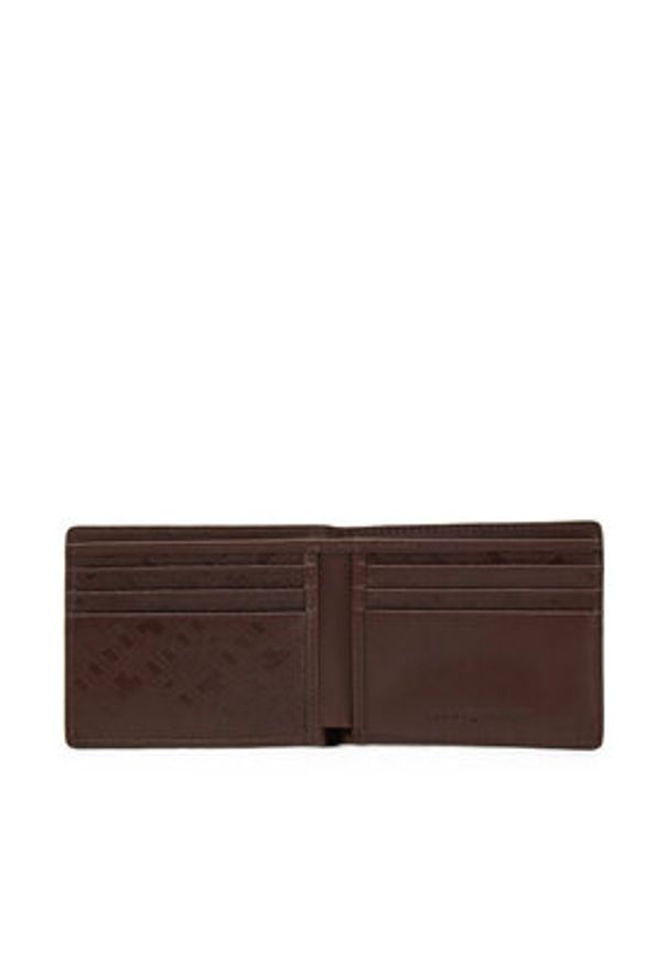 TOMMY HILFIGER - Tommy Hilfiger Duży Portfel Męski Th Monogram Mini Cc Wallet AM0AM13251 Brązowy. Kolor: brązowy. Materiał: skóra