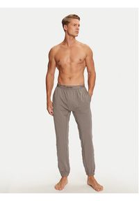 Calvin Klein Underwear Spodnie piżamowe 000NM2851E Khaki Regular Fit. Kolor: brązowy. Materiał: bawełna