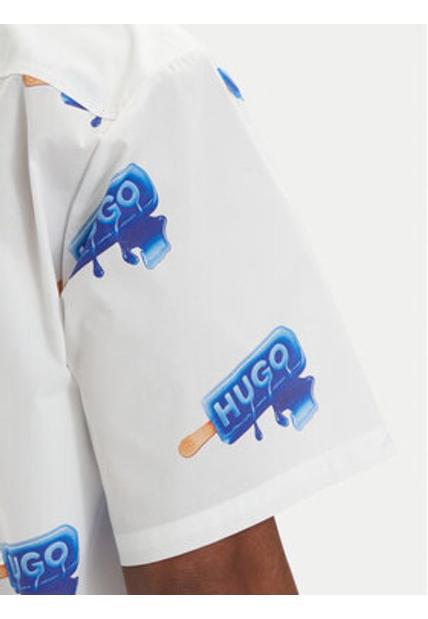 Hugo - HUGO Koszula Eligino 50561691 Biały Relaxed Fit. Kolor: biały. Materiał: bawełna