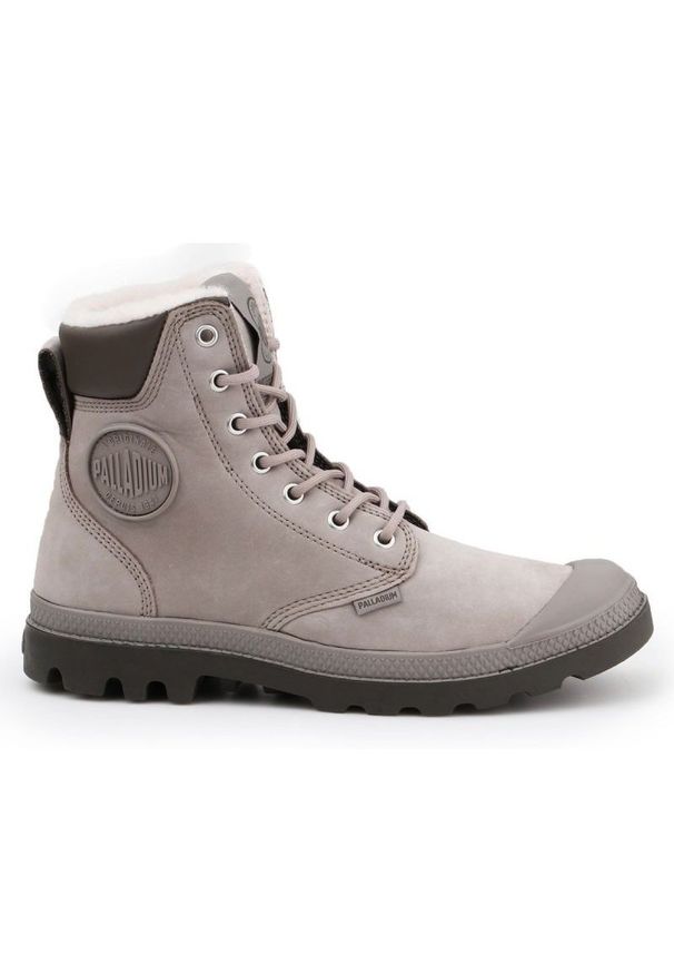 Buty Palladium Pampa Sport Cuff Wps W 72992-070-M szare. Okazja: na co dzień. Kolor: szary. Materiał: materiał, skóra, guma. Szerokość cholewki: normalna. Styl: sportowy